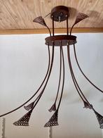 Heel groot breed metaal plafondlamp brons verweerd look, Metaal, Zo goed als nieuw, Ophalen
