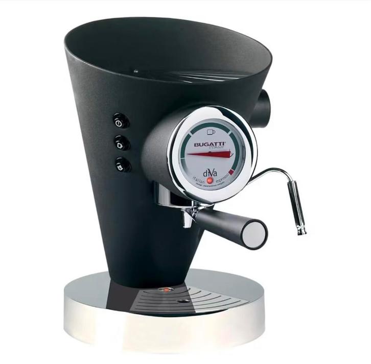 BUGATTI Diva Espressomachine - Matzwart, Witgoed en Apparatuur, Koffiezetapparaten, Nieuw, Gemalen koffie, Espresso apparaat, 2 tot 4 kopjes