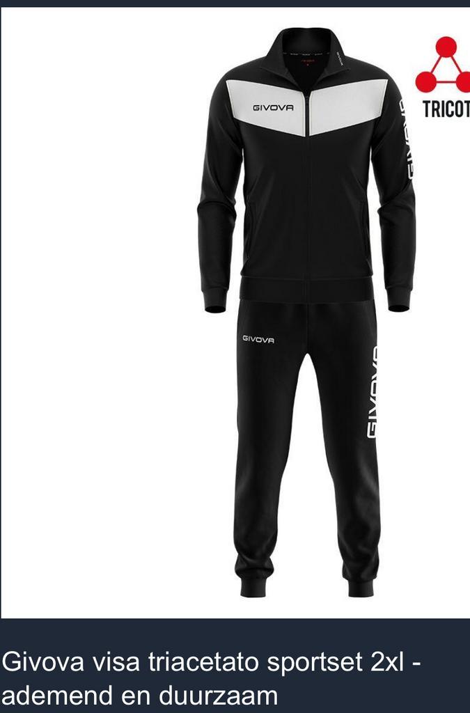 Givova Visa Sportset 2XL - Nieuw!, Kleding | Heren, Sportkleding, Nieuw, Algemeen, Overige maten, Zwart, Ophalen of Verzenden