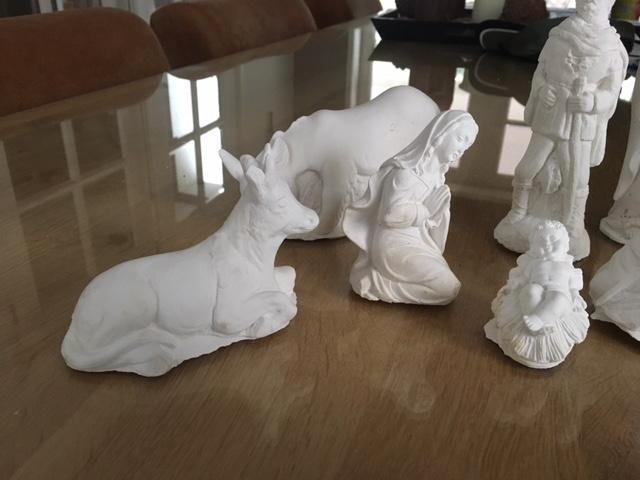 Kerstgroep wit - gips, Diversen, Kerst, Zo goed als nieuw, Ophalen