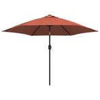Parasol met stalen paal 300 cm terracotta, Ophalen, Nieuw, Stokparasol, Kantelbaar