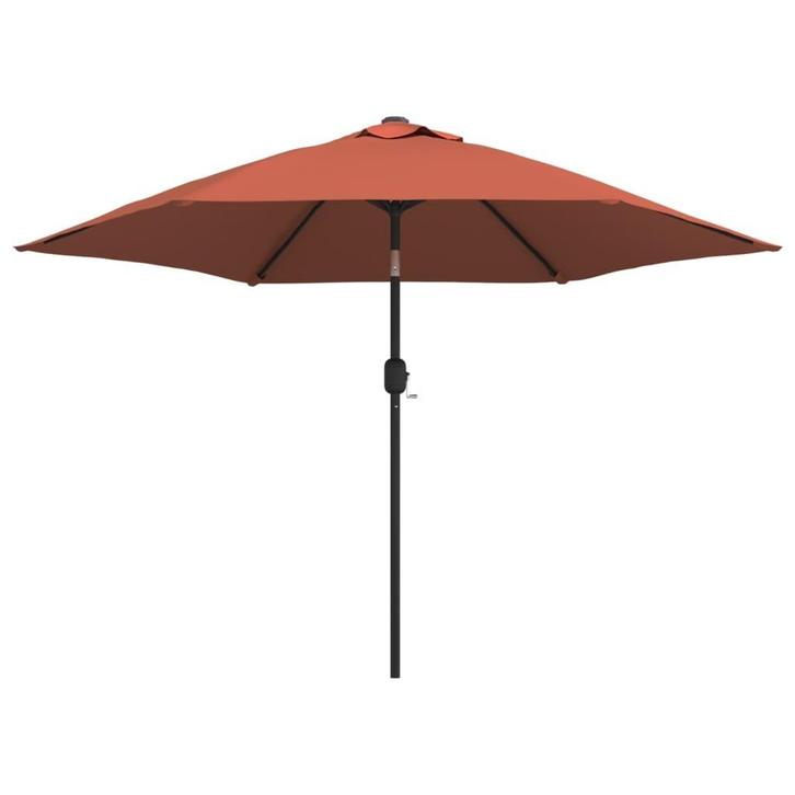 Parasol met stalen paal 300 cm terracotta, Tuin en Terras, Parasols, Nieuw, Stokparasol, Kantelbaar, Ophalen