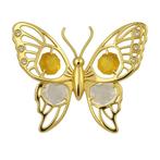 24K goud vergulde vlinder met gekleurde Bohemiakristallen me, Pjmink@casema.nl, Nieuw, Ophalen of Verzenden, Mvm detalhandel