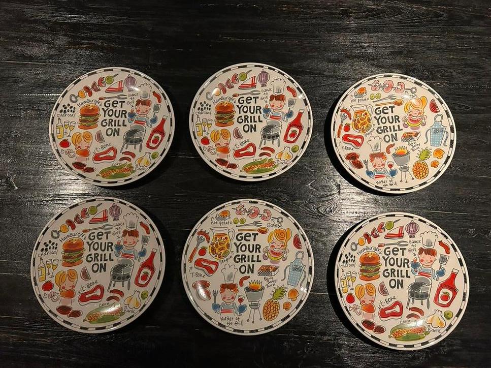 6 Blond Amsterdam Grill BBQ borden, Huis en Inrichting, Keuken | Servies, Blond Amsterdam, Ophalen of Verzenden, Zo goed als nieuw