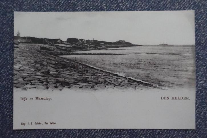 Den Helder. Dijk en Marsdiep, Verzamelen, Ansichtkaarten | Nederland, Ongelopen, Noord-Holland, Voor 1920, Ophalen of Verzenden