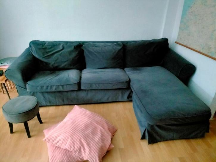 Ektorp lounge bank (Ikea) met nieuwe hoes, Huis en Inrichting, Banken | Bankstellen, Gebruikt, Hoekbank, Vierpersoons of meer