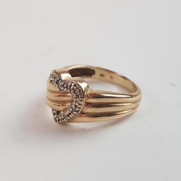 Ring goud met hartje 14k 4.97g maat 14 || Nu € 399.99 beschikbaar voor biedingen