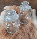 2 Italiaanse glazen potten met deksel, Antiek en Kunst, Ophalen of Verzenden