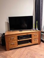 Teak houten TV meubel - 128cm breed, Ophalen, Gebruikt, 100 tot 150 cm, Teakhout