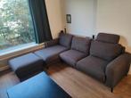 bankstel bruinzwart chaise longue, Ophalen of Verzenden, Zo goed als nieuw