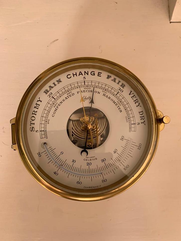 Schatz compensated precissionbarometer, Audio, Tv en Foto, Weerstations en Barometers, Zo goed als nieuw, Ophalen of Verzenden
