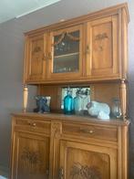 Antieke vitrine kast jaren 50, Ophalen, 100 tot 150 cm, Zo goed als nieuw, Jaren 50