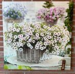 Tuinschilderij Canvas 79 cm x 79 cm bloemen, Tuin en Terras, Tuinwanddecoratie, Ophalen, Zo goed als nieuw