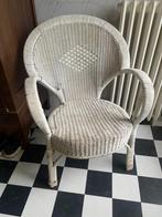 Witte rotan stoel (Zwolle gratis bezorgd), Huis en Inrichting, Gezelligheid, Gebruikt, Wit, Riet of Rotan