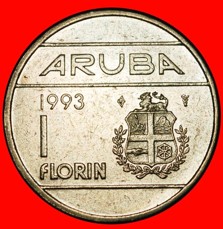 Ⰿ NETHERLANDS (1986-2013): ARUBA 1 FLORIN 1993! BEATRIX!, Postzegels en Munten, Munten | Amerika, Losse munt, Midden-Amerika, Ophalen of Verzenden
