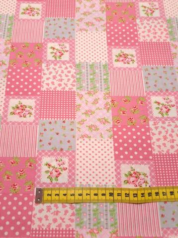 Grote lap patchwork roze katoen MOOIE PRIJS!!!