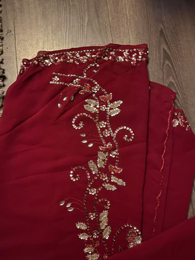 indiase sari, Ophalen, Zo goed als nieuw, Rood, Overige typen