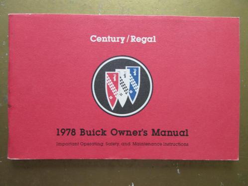 1978 BUICK Century/Regal Owner's Manual, Engels, Auto diversen, Handleidingen en Instructieboekjes, Ophalen of Verzenden