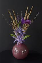 Kunst- en Droogbloemen gebonden boeket met oudroze vaas H27, Ophalen of Verzenden, Nieuw