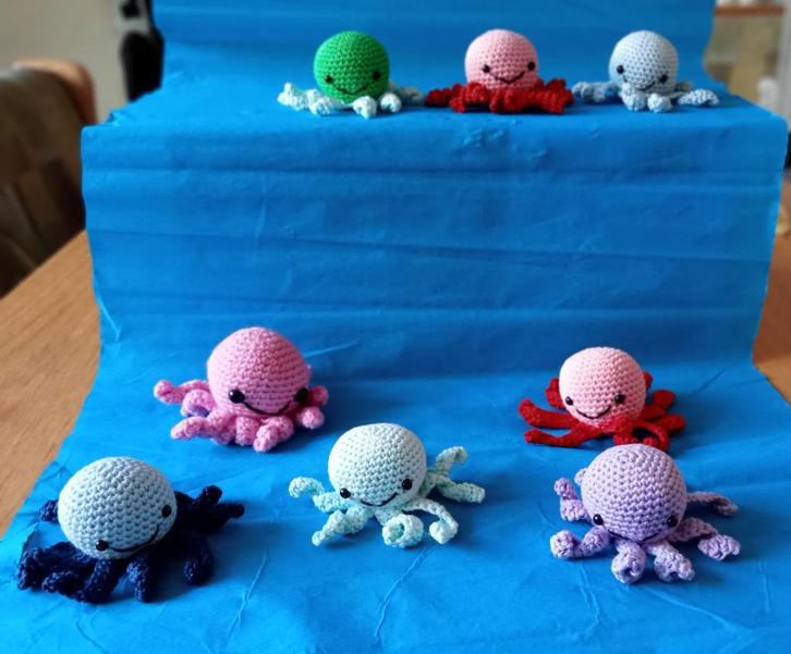 Gehaakte octopusjes, Hobby en Vrije tijd, Knutselen, Nieuw, Knutselwerk, Ophalen of Verzenden