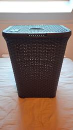 Donkerbruine wasmand met deksel van curver, Ophalen, Kunststof, Gebruikt, 50 tot 100 cm