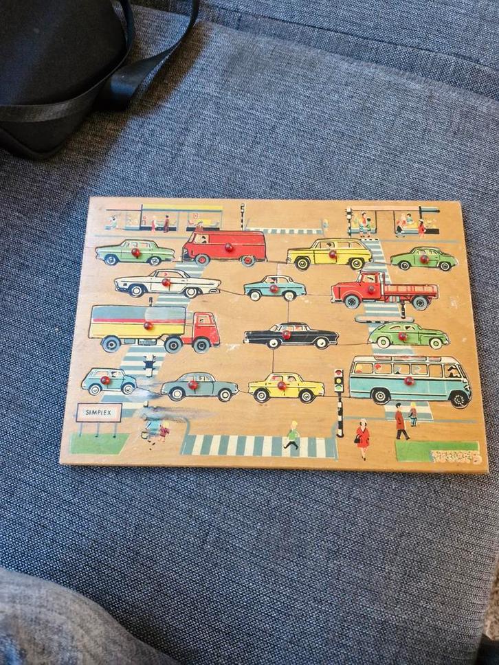 Vintage Simplex Houten Puzzel - daf, Antiek en Kunst, Antiek | Speelgoed, Ophalen of Verzenden