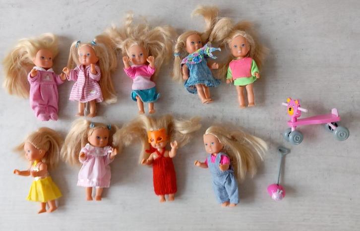 9 nette kleine Simba poppetjes (ca 12 cm.), Kinderen en Baby's, Speelgoed | Poppen, Gebruikt, Overige typen, Ophalen of Verzenden