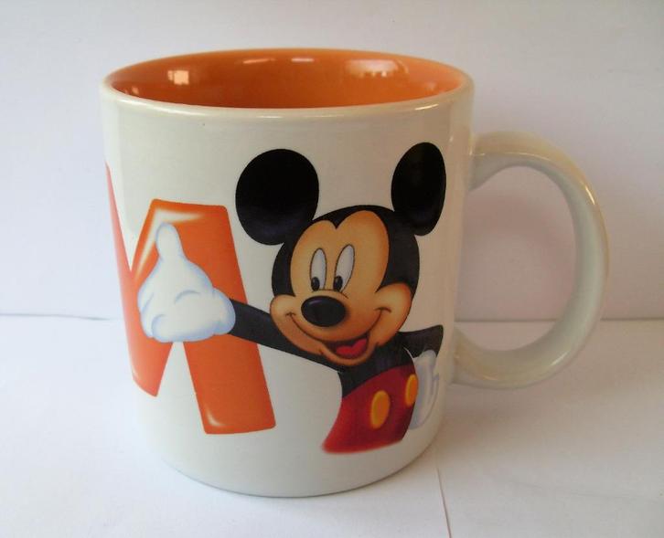 Disneyland Parijs Beker Disney Mickey Mouse Letter M Mok, Verzamelen, Disney, Zo goed als nieuw, Servies, Mickey Mouse, Ophalen of Verzenden