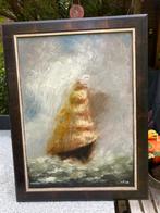 Klassiek Schilderij Zeilschip J.S.98, Antiek en Kunst, Kunst | Schilderijen | Klassiek, Ophalen of Verzenden