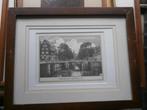 Spiegelgracht Amsterdam, Mooie etsje in mooi lijstje, Antiek en Kunst, Kunst | Etsen en Gravures, Ophalen