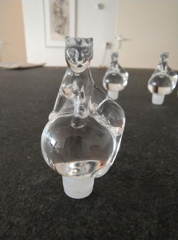 Cartier Parfum Flacon Doppen - Glas - 4 Stuks, Antiek en Kunst, Antiek | Glas en Kristal, Ophalen of Verzenden