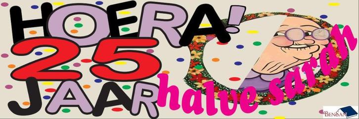 halve sarah spandoek banner huren huur bensan enter, Hobby en Vrije tijd, Feestartikelen | Verhuur, Zo goed als nieuw, Abraham of Sarah