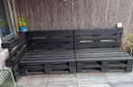 Europallet loungebank met zwarte beits, Ophalen, Zo goed als nieuw, Hout