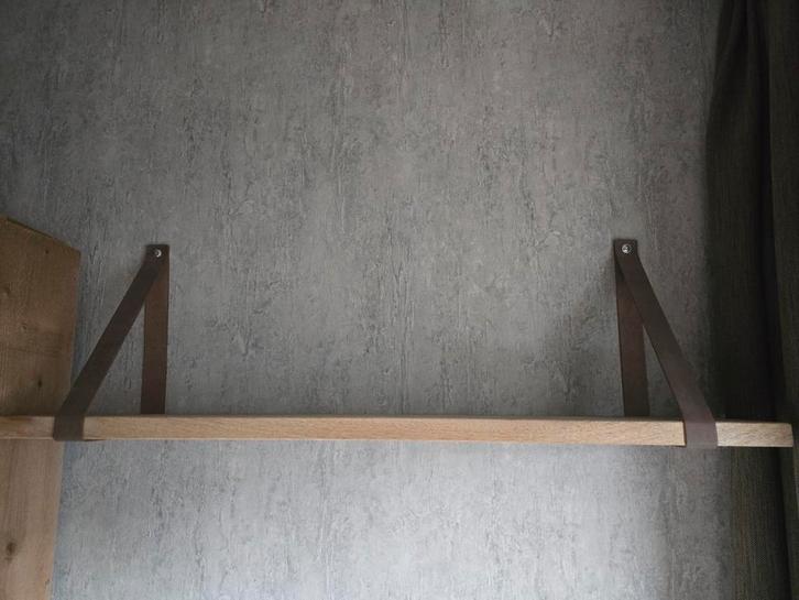 Wandplank met lederen ophangsysteem 100x19.5x3cm, Huis en Inrichting, Woonaccessoires | Wandplanken en Boekenplanken, Ophalen of Verzenden
