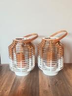 Riviera Maison kandelaren / windlichten (2 stuks), Huis en Inrichting, 25 tot 50 cm, Bruin, Ophalen of Verzenden, Zo goed als nieuw