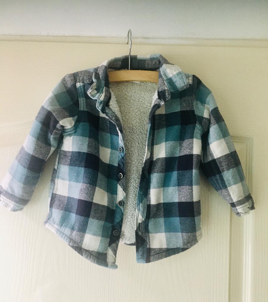 Orchestra teddy geruite blouse turquoise maat 80/86, Gebruikt, Jongetje of Meisje, Ophalen of Verzenden, Overhemdje of Bloesje