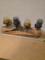 Houten Kandelaar 60cm - Zonder Kaarsen, Gebruikt, 50 tot 75 cm, Ophalen of Verzenden, Bruin