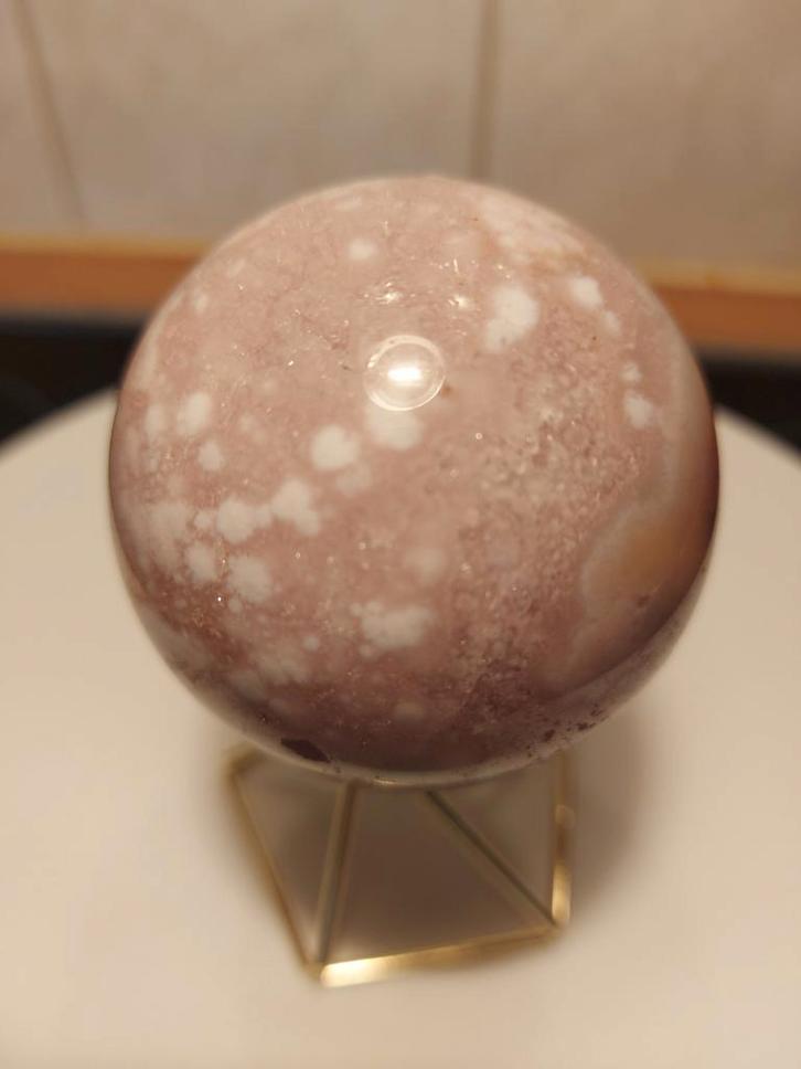 Mooie Roze Amethist met Bloemagaat Bol, Sieraden, Tassen en Uiterlijk, Edelstenen, Zo goed als nieuw, Ophalen of Verzenden