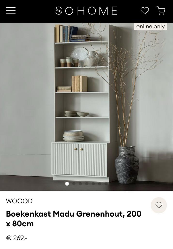 Grijsbeige vitrine planken kast ikea karwei kwantum japandi, Huis en Inrichting, Kasten | Boekenkasten, Zo goed als nieuw, 50 tot 100 cm