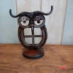 Metalen uil - hoefijzer - metal art - upcycling, Ophalen of Verzenden