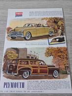 Oude Plymouth Reclame Poster, Verzamelen, Posters, Rechthoekig Staand, A4 of kleiner, Nieuw, Ophalen of Verzenden