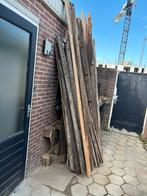 Ongeschilderd hout uit oude vloer, Tuin en Terras, Haardhout, 3 tot 6 m³, Ophalen, Overige houtsoorten, Blokken