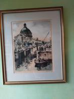 Roger Hebbelinck - Amsterdam Gezicht - Genummerd, Antiek en Kunst, Ophalen