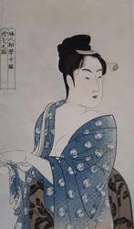 Japanse Houtblok Prent Utamaro Vrouw 2e H 20e Eeuw, Antiek en Kunst, Kunst | Niet-Westerse kunst, Verzenden