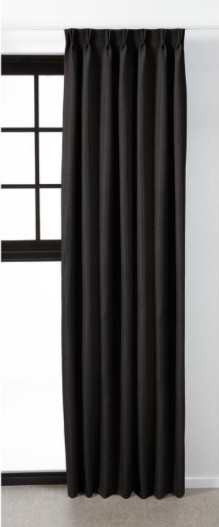 Ringgordijnen (zwart), Huis en Inrichting, Stoffering | Gordijnen en Lamellen, Zo goed als nieuw, 200 cm of meer, 200 cm of meer