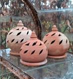 Marokkaanse terracotta wierookhouder waxinelicht f, Overige materialen, Nieuw, Ophalen of Verzenden, H