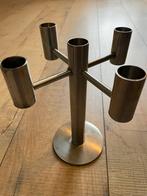 Strakke design kandelaar 5 armen, Huis en Inrichting, Woonaccessoires | Kandelaars en Kaarsen, Ophalen, Gebruikt, Metaal, Kandelaar