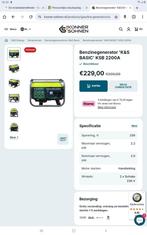 Aggegraat benzinegenerator 1x gebruikt, Doe-het-zelf en Verbouw, Ophalen of Verzenden, Nieuw, Overige typen