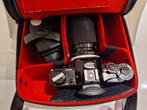 Zwarte Canon AE1 met een Kenlock f80-200mm 1:4.5 Lens, Audio, Tv en Foto, Fotocamera's Analoog, Ophalen of Verzenden, Gebruikt