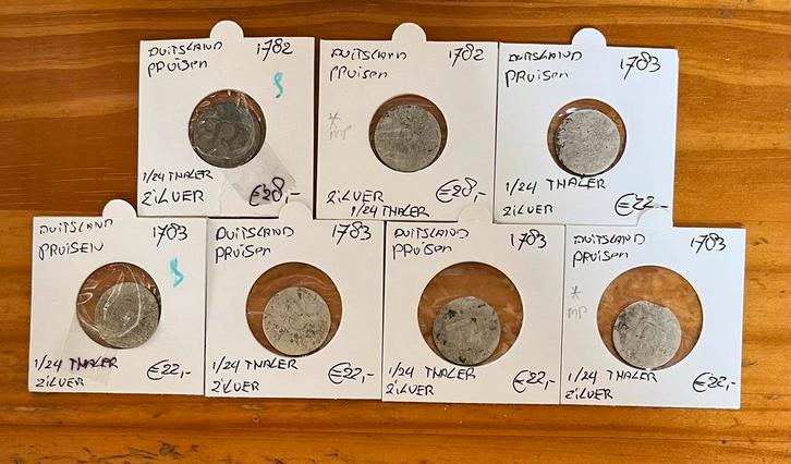 Partij van 7 Thalers Duitsland  1782 - 1783 zilver, Postzegels en Munten, Munten | Europa | Niet-Euromunten, Duitsland, Zilver